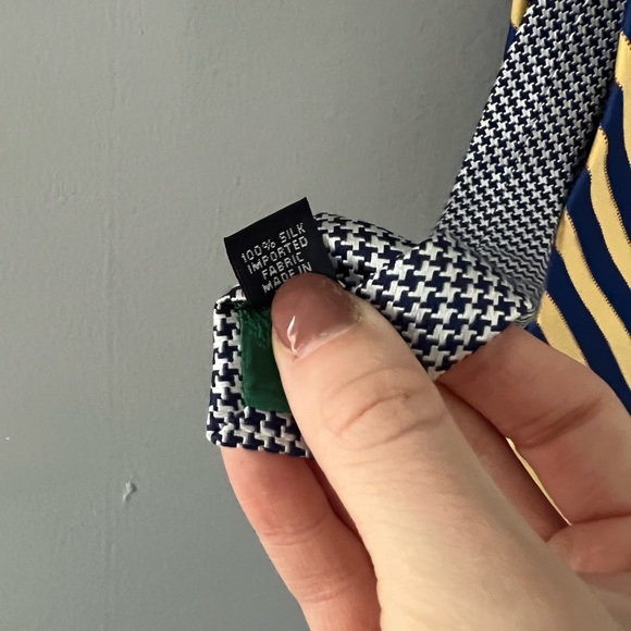 Tommy Hilfiger Gold And Blue Silk Tie - Picture 3 of 6